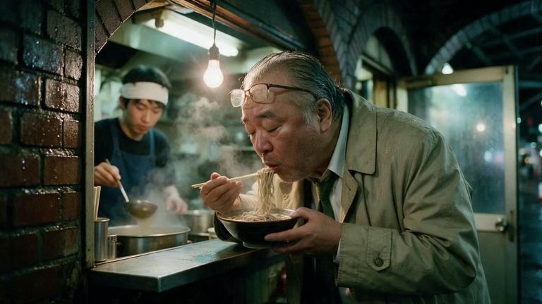Soba under the tracks, made on Leap