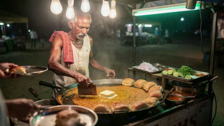 Pav bhaji at midnight, made on Leap